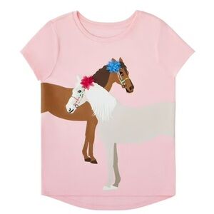 Pink Kids Tee with Horse Print
